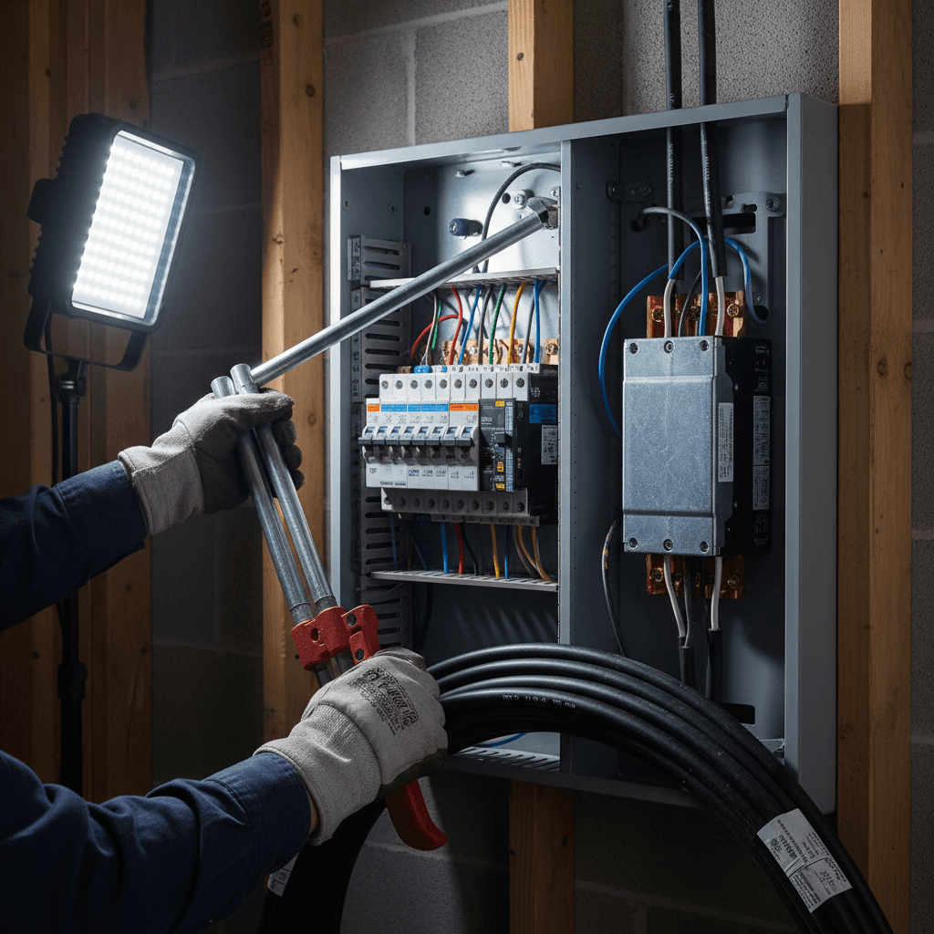 Professional electrical and plumbing installation