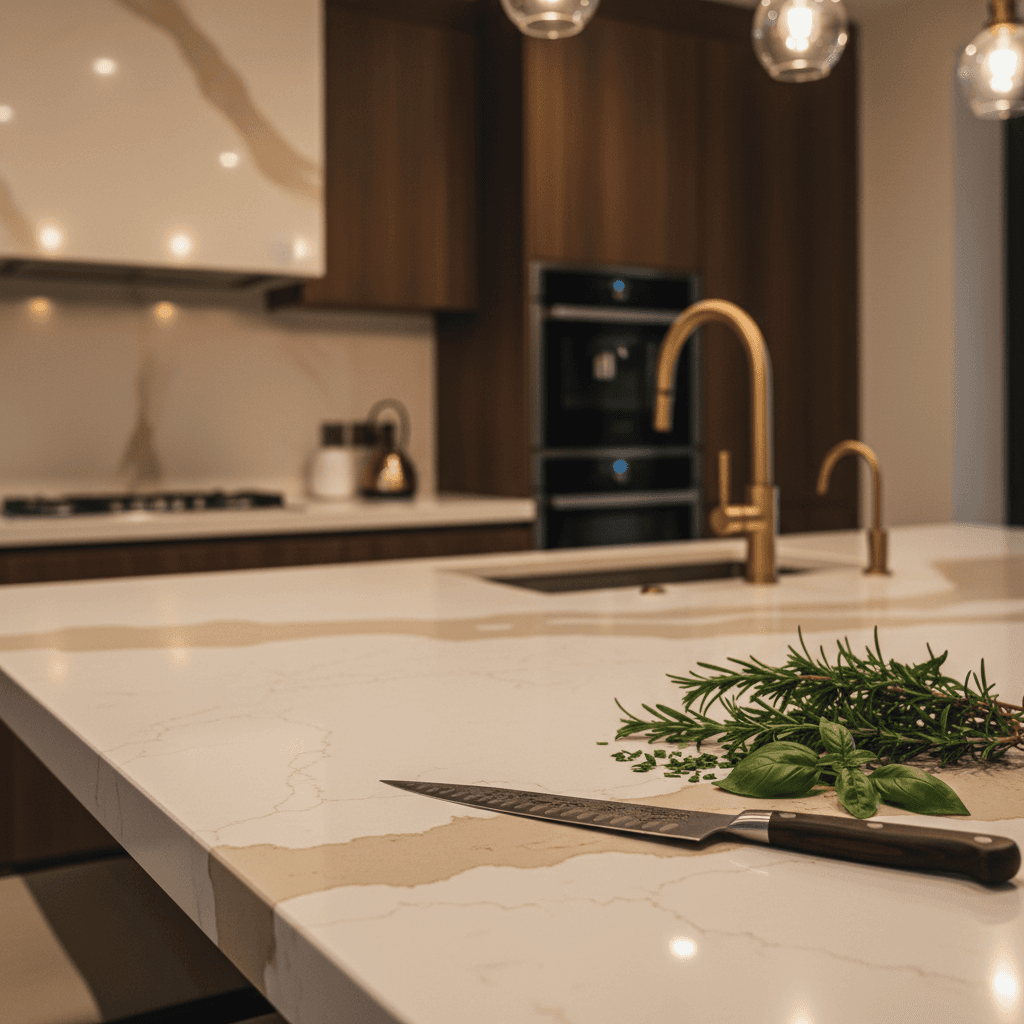 Modern kitchen renovation with custom cabinetry and countertops