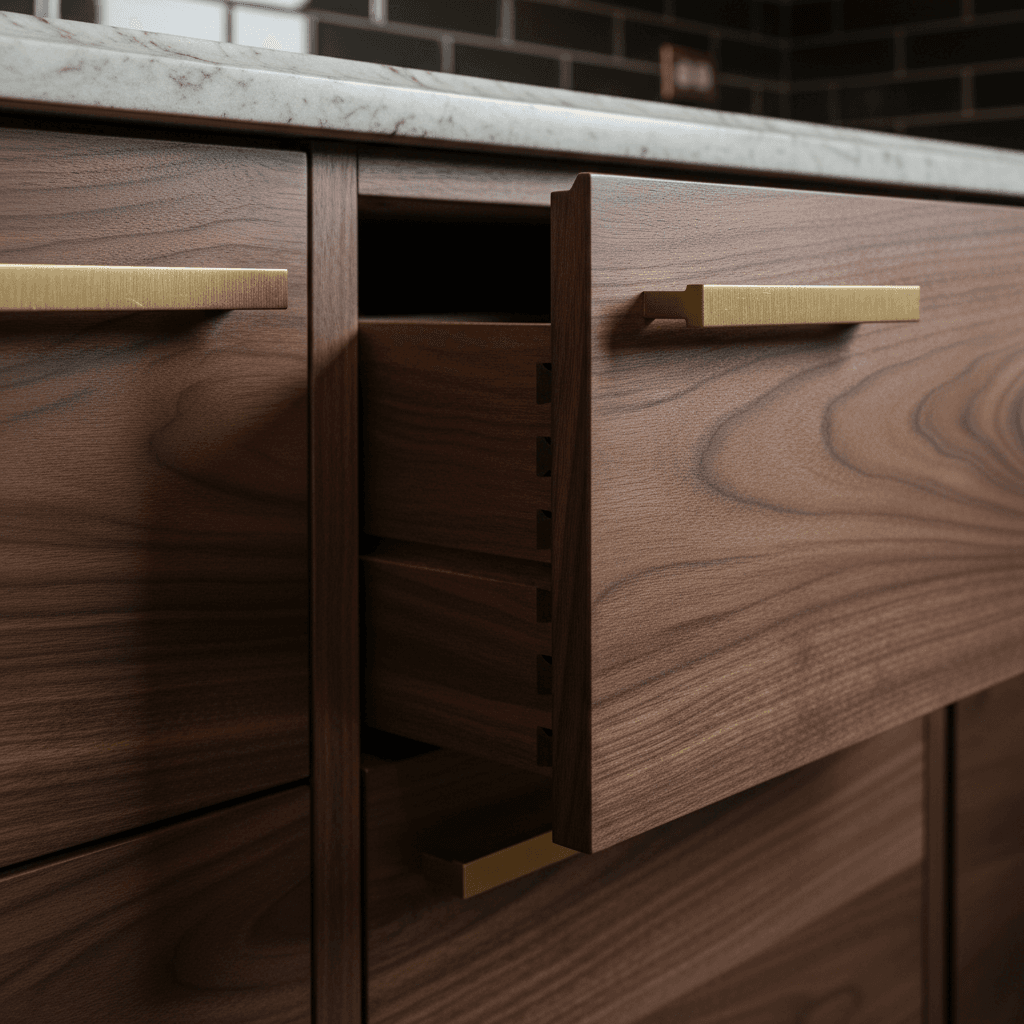 Custom kitchen cabinet installation showing craftsmanship